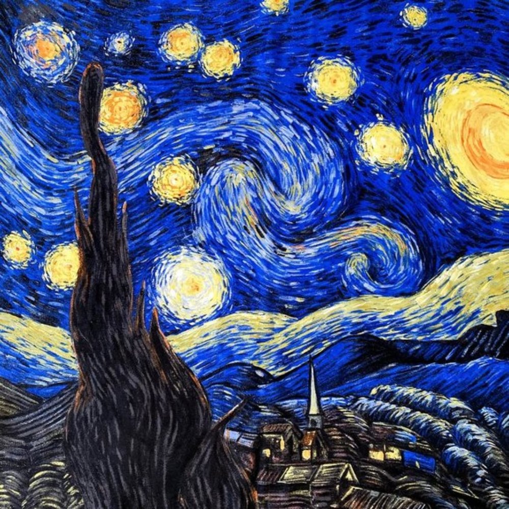 Silk Scarf,Dahlia - Starry Night Vincent Van Gogh
